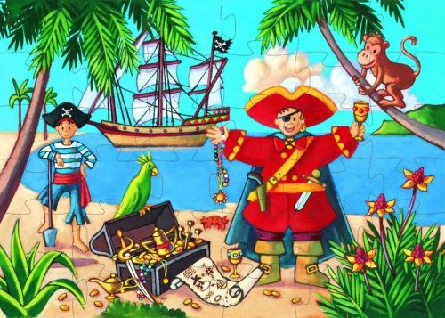 A kalózok kincsei, 36 db-os formadobozos puzzle - The pirate and his treasure - 36 pcs - Djeco