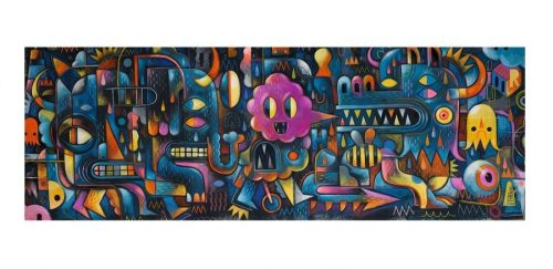 Szörny fal, 500 db-os művész puzzle - Monster Wall - 500 pcs - Djeco