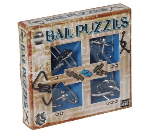 Ball Puzzle - Kék fém ördöglakat szett