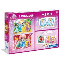   Disney Hercegnők 2x30 db puzzle, memória- és dominójáték  Clementoni (08203) 