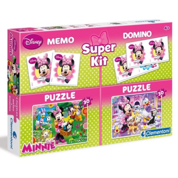 Puzzle 2x30 db, memória- és dominójáték - Minnie egér - Clementoni (08205)