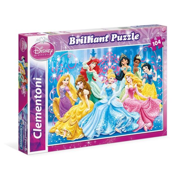Puzzle 104 db-os - Disney Hercegnők ragyogó puzzle - Clementoni (20128)