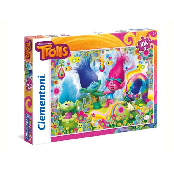 Puzzle 104 db-os - Trollok: Szivárvány Super Color puzzle - Clementoni (27967)