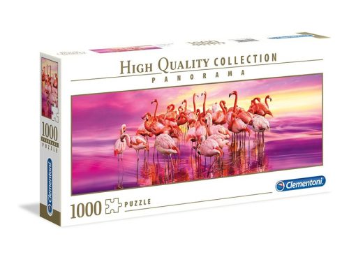 Puzzle 1000 db-os Panoráma - Flamingók tánca - Clementoni 39427