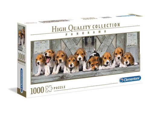 Puzzle 1000 db-os Panoráma - Beagle kutyusok - Clementoni 39435