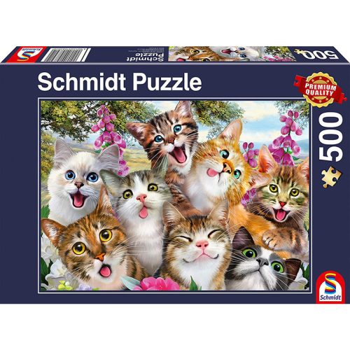 Puzzle 500 db-os - Cica szelfi - Schmidt 58391