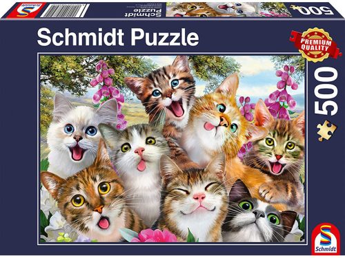 Puzzle 500 db-os - Cica szelfi - Schmidt 58391