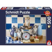 Puzzle 500 db-os - Cicák a konyhában - Schmidt 58370