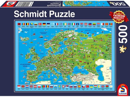 Puzzle 500 db-os - Fedezzük fel Európát! - Schmidt 58373