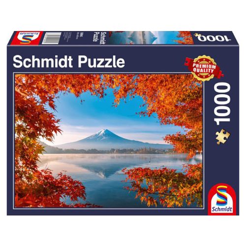 Puzzle 1000 db-os - Fuji-hegy és a tavaszi pompa - Schmidt 58946