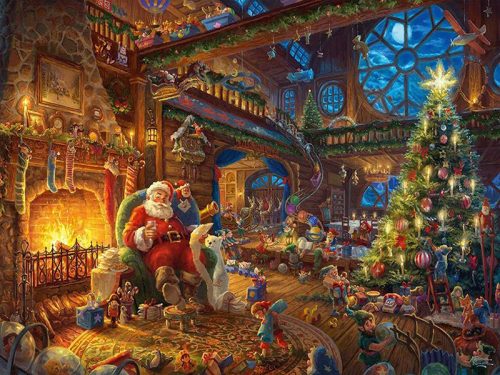 Puzzle 1000 db-os - Santa Claus and his elves - Thomas Kinkade - Schmidt 59494