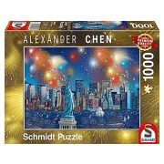 Puzzle 1000 db-os - Statue of Liberty with fireworks - Schmidt 59649