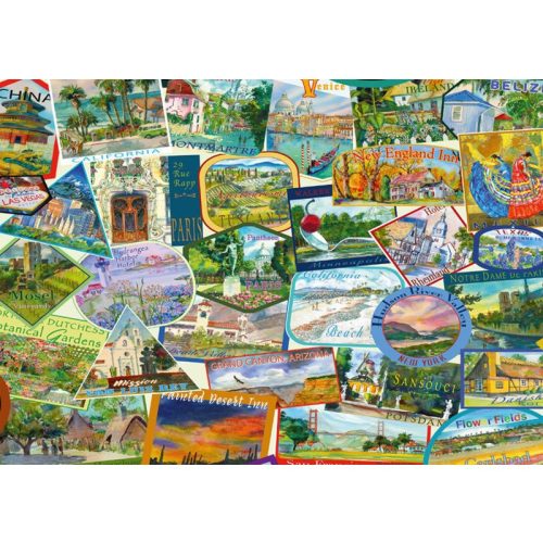 Puzzle 1000 db-os - Travel stickers - Schmidt 58984