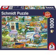 Puzzle 1000 db-os - Travel stickers - Schmidt 58984