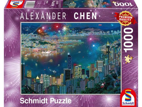 Puzzle 1000 db-os - Tűzijáték Hong Kong felett - Alexander Chen - Schmidt (59650)