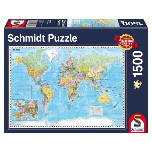 Puzzle 1500 db-os - Világtérkép - Schmidt 58289