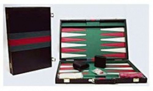 Backgammon 46x30 cm-es műbőr kofferban