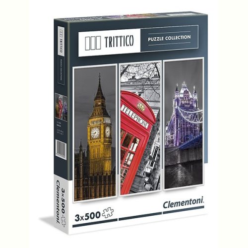 Puzzle 3x500 db-os - Trittico - London - Clementoni (39306)