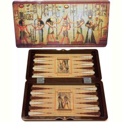 Backgammon Egyiptomos fadobozban - 30 cm